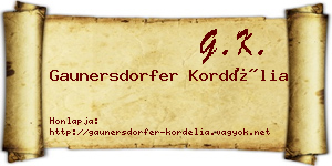 Gaunersdorfer Kordélia névjegykártya